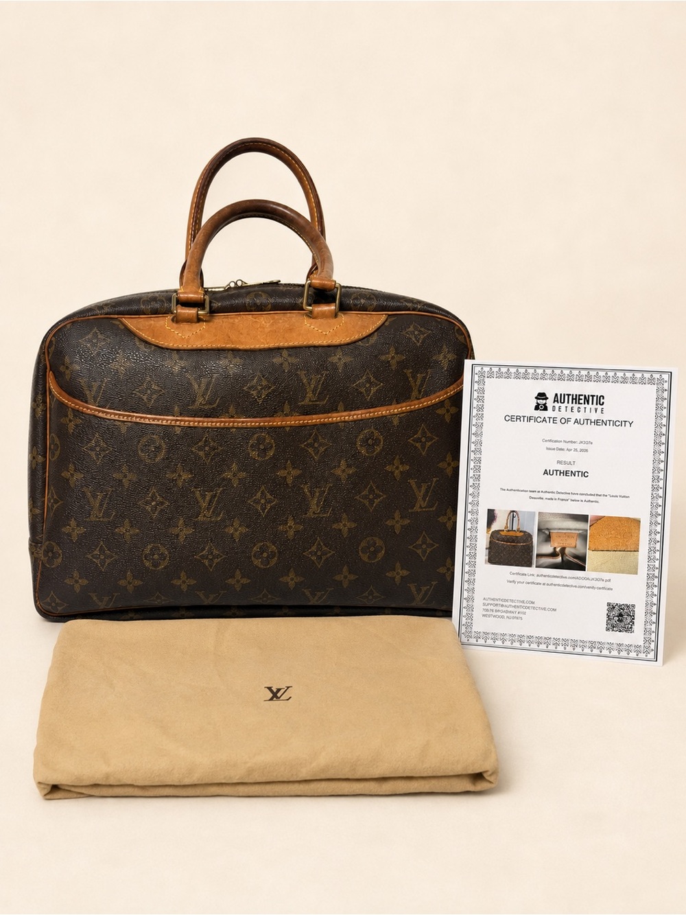 Louis Vuitton Deauville M47270 Monogram Vanity Satchel Bag - Picture 15 of 15